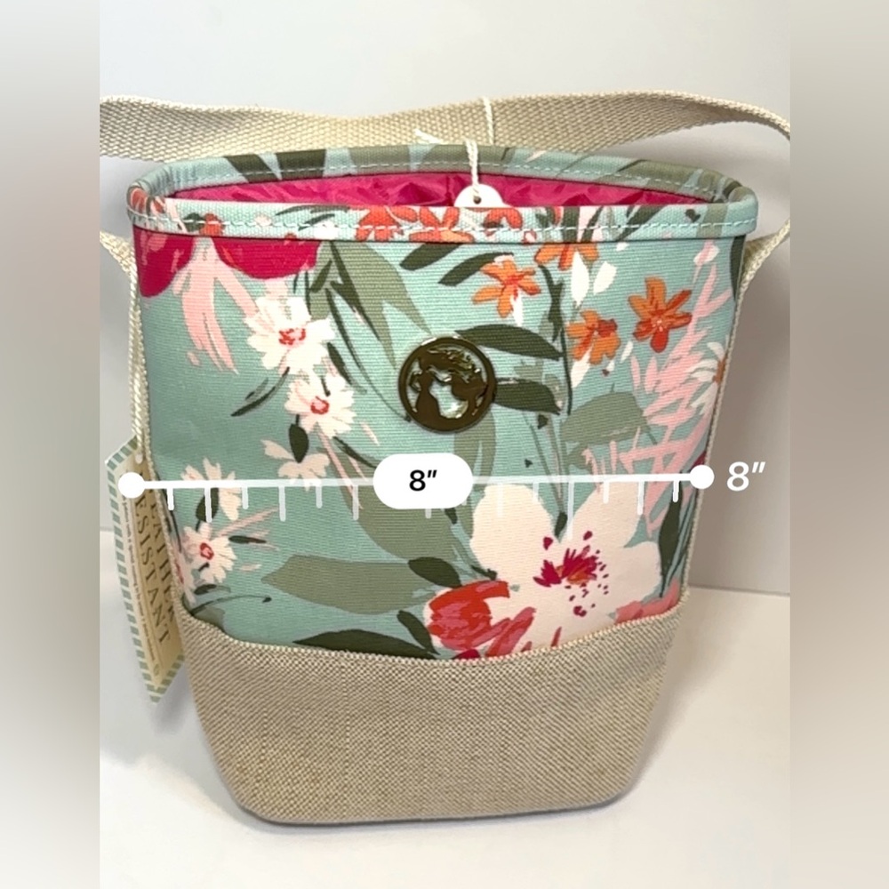 Spartina 449 Palmetto Bucket Bag in the Alljoy Landing Sea Foam pattern - Picture 3 of 10